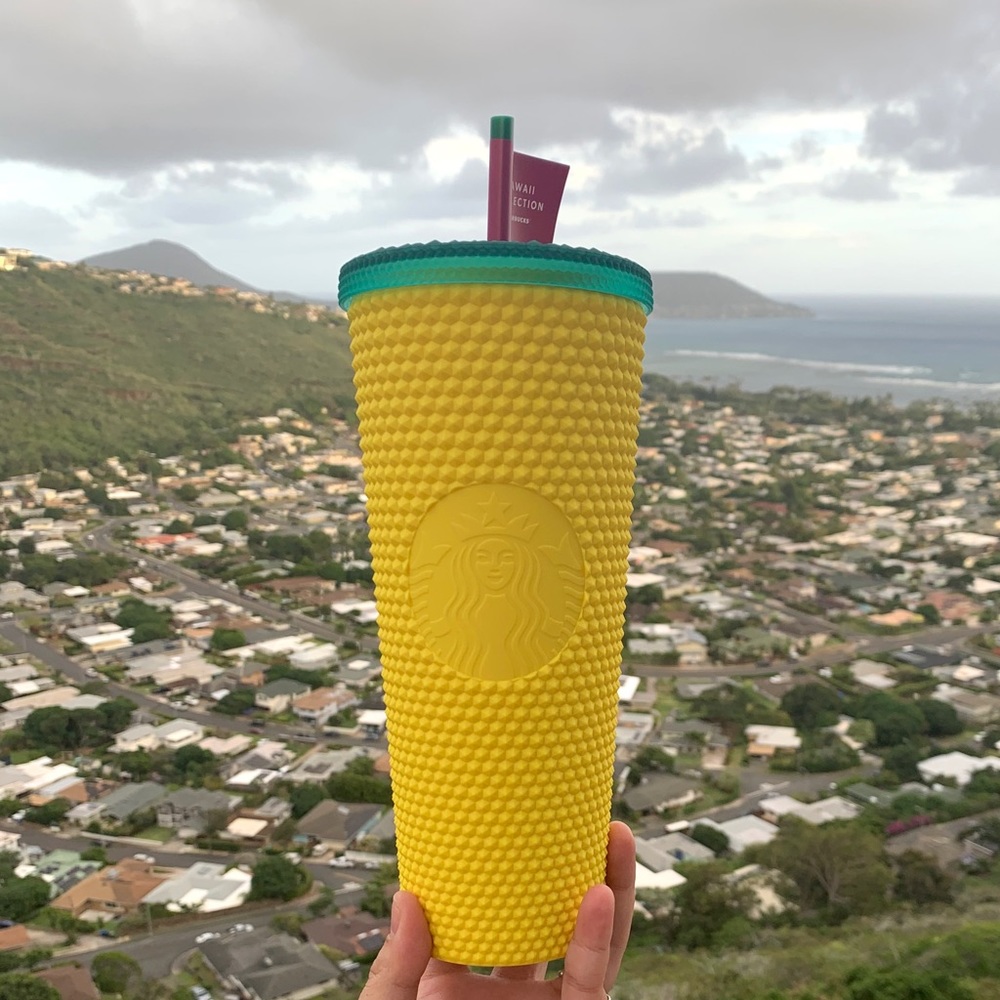 NWT Starbucks pineapple studded cup 24 oz Hawaii - Picture 2 of 3
